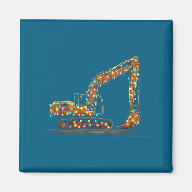 Íman Funny Excavator Christmas Graphics Lights Lover  (Frente)