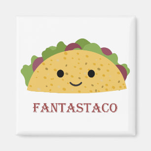Íman Funny Fantastaco Taco Pun Cute Kawaii Taco