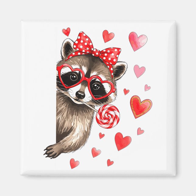 Íman Funny Feral Raccoon Valentine's Day Sarcastic Humo (Frente)