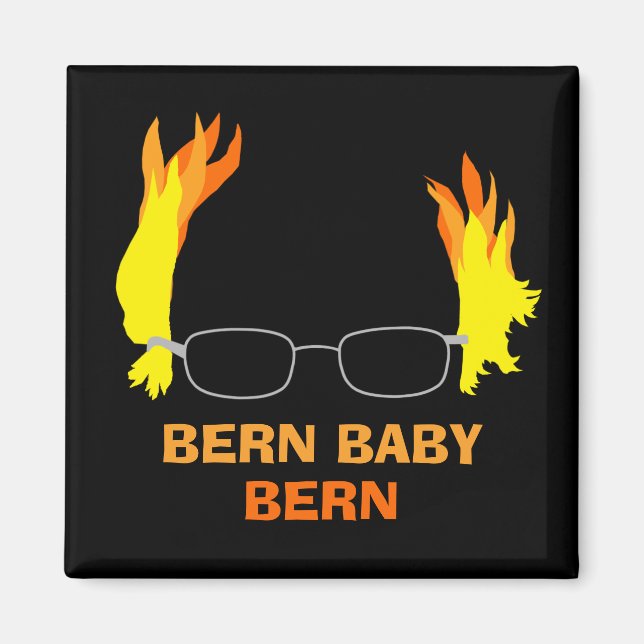 Íman Funny Fiery Hair Bern Baby Bern Bernie Sanders (Frente)