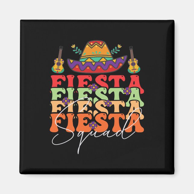 Íman Funny Fiesta Squad Cinco De Mayo Partido Mexicano  (Frente)