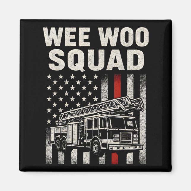 Íman Funny Firefighter Art For Men Women Kids Fire Truc (Frente)