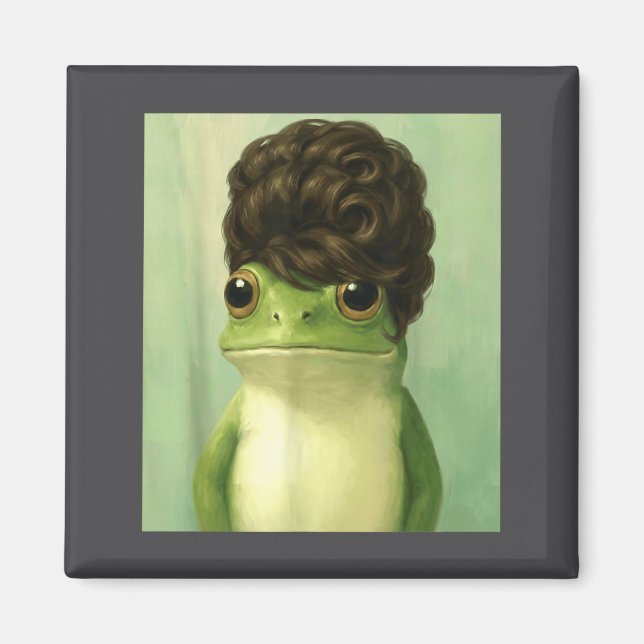 Íman Funny Frog Beehive Bob Haircut Meme  (Frente)