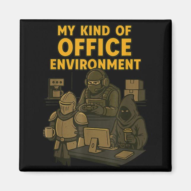 Íman Funny Gamer Office Work Sarcasm Gamer Nerd Office  (Frente)
