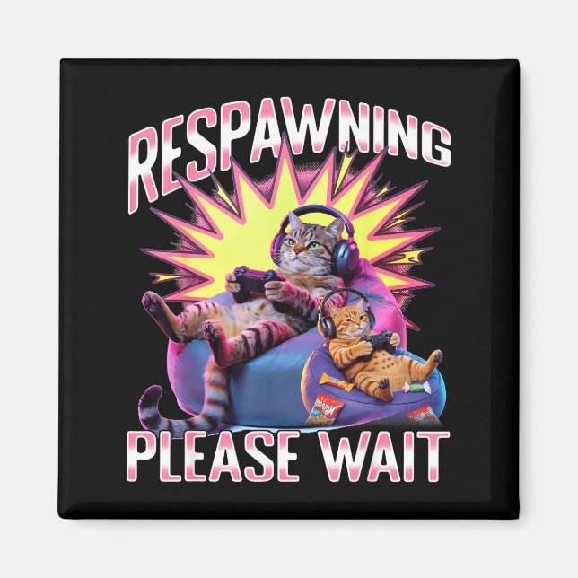 Íman Funny Gaming Gamer Cat  (Frente)