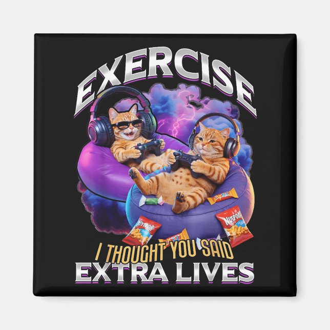 Íman Funny Gaming Gamer Cat  (Frente)