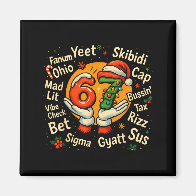 Íman Funny Gen Z Christmas 67 Meme Holiday Trendy  (Frente)