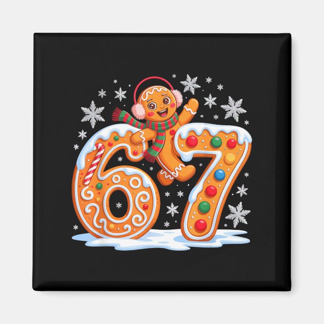 Íman Funny Gingerbread Six Seven 67 Ice Cream Drip Chri (Frente)