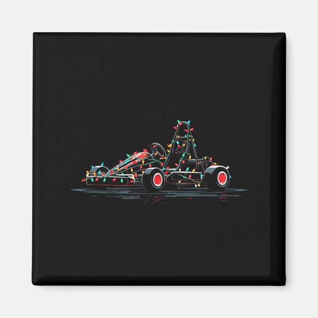 Íman Funny Go Kart Christmas Graphics Lights Lover Kart (Frente)