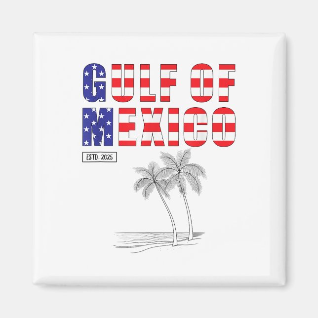 Íman Funny Golfo Do México Bandeira Dos Eua (Frente)