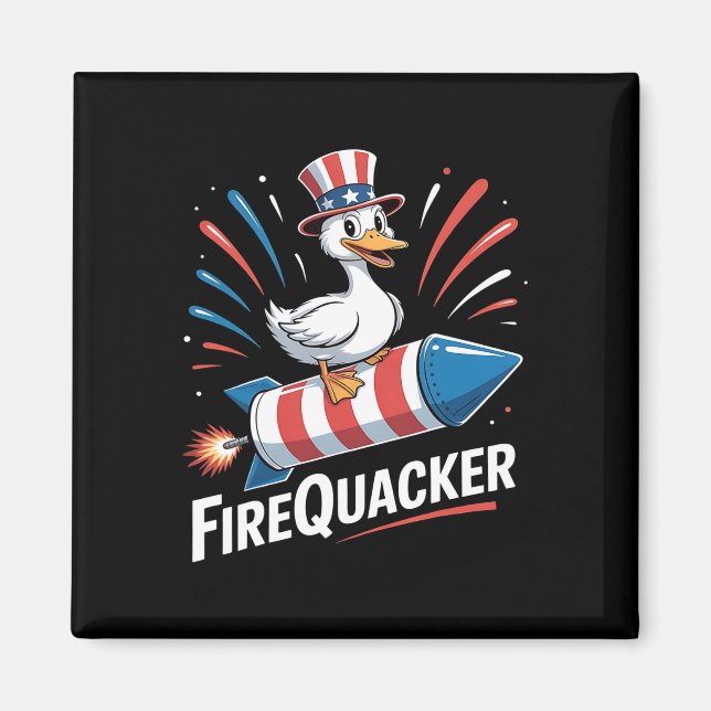 Íman Funny Goose 4º De Julho Independência Do Firequack (Frente)