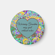 Funny Grandma Magnet – Abstract Floral Heart
