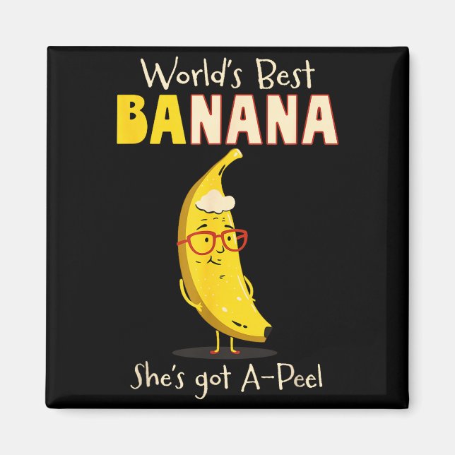 Íman Funny Grandmother World's Nana Banana Pun  (Frente)
