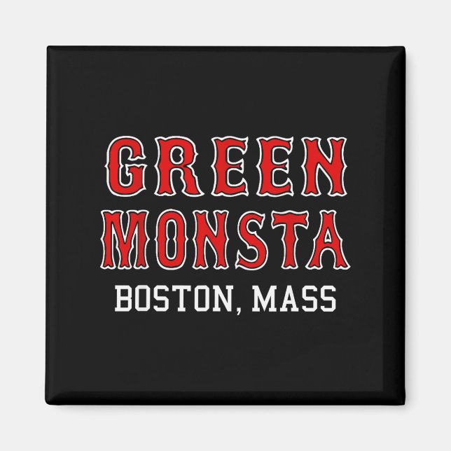 Íman Funny Green Monstah Boston M New England  (Frente)