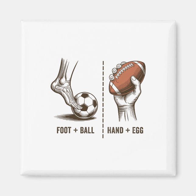 Íman Funny Handegg Vs Futebol Meme Lógica do Futebol Es (Frente)