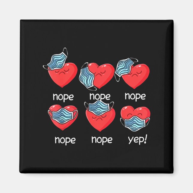 Íman Funny Heart Face Mask Men Women Cute Sweet Valenti (Frente)