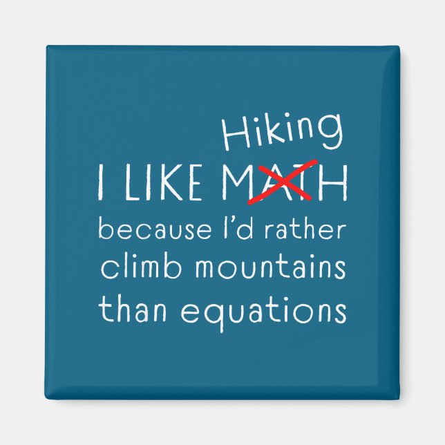 Íman Funny Hiking Over Math Humor Mountains Vs Equation (Frente)