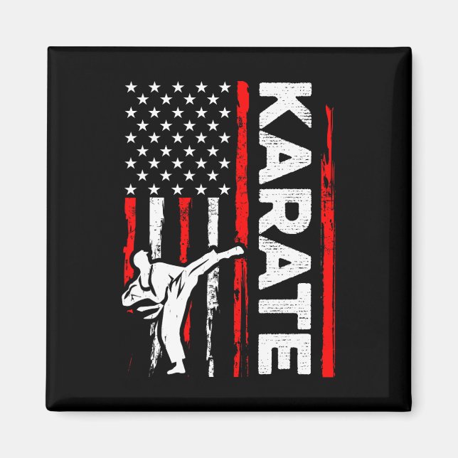 Íman Funny Karate Design 4 De Julho Norte-Americano Ban (Frente)