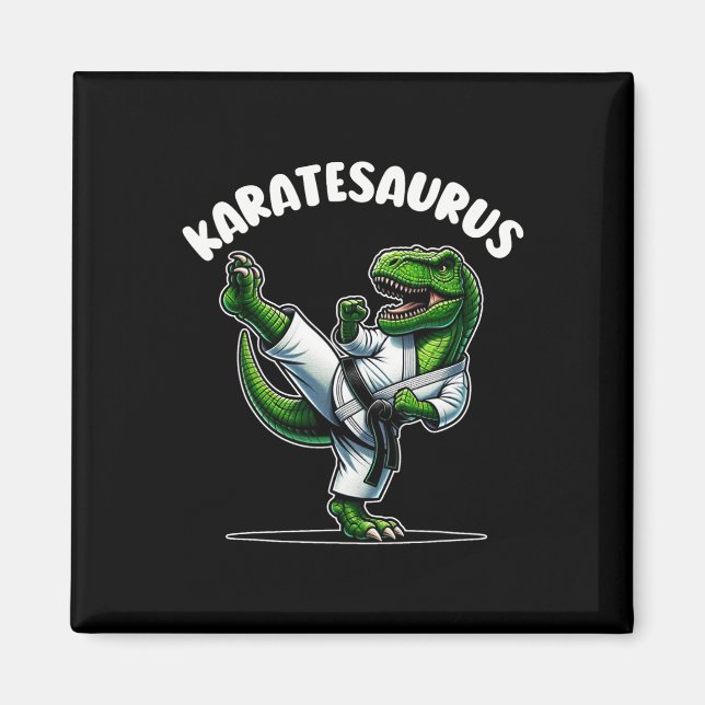 Íman Funny Karatesaurus Dinossauro T Rex Em Gi De Karat (Frente)