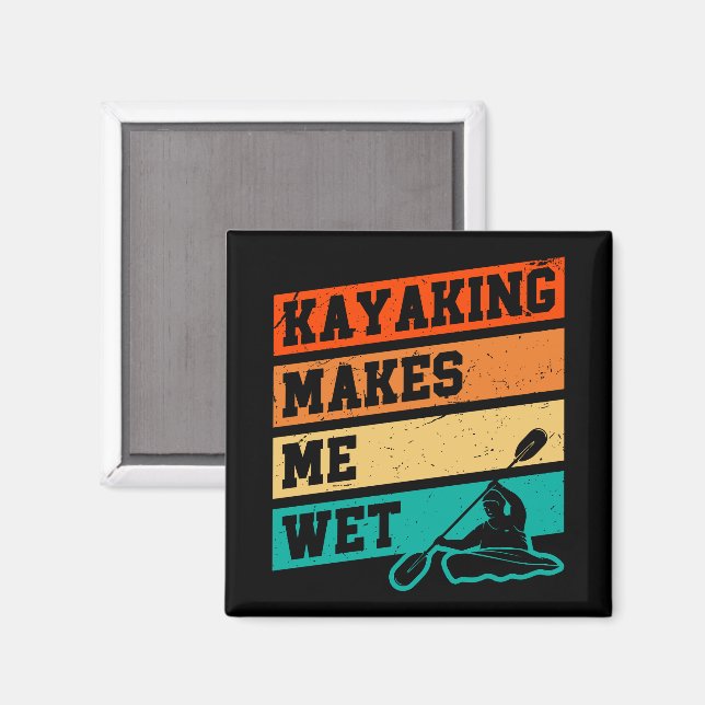 Íman Funny Kayak Lover Kayaking Retro River Kayaker (Front/Back)