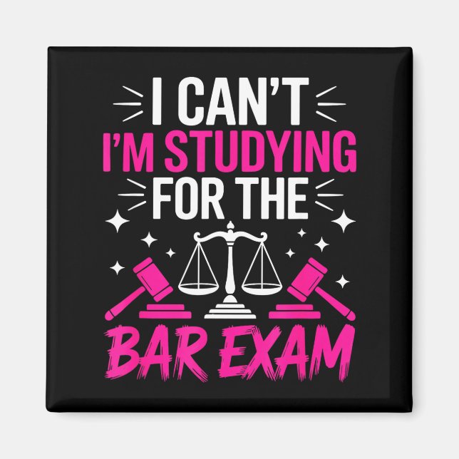 Íman Funny Law School Student Gift - Can't Studying For (Frente)