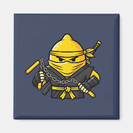 Íman Funny Lemon Shinobi Ninja Nunchucks Illustration