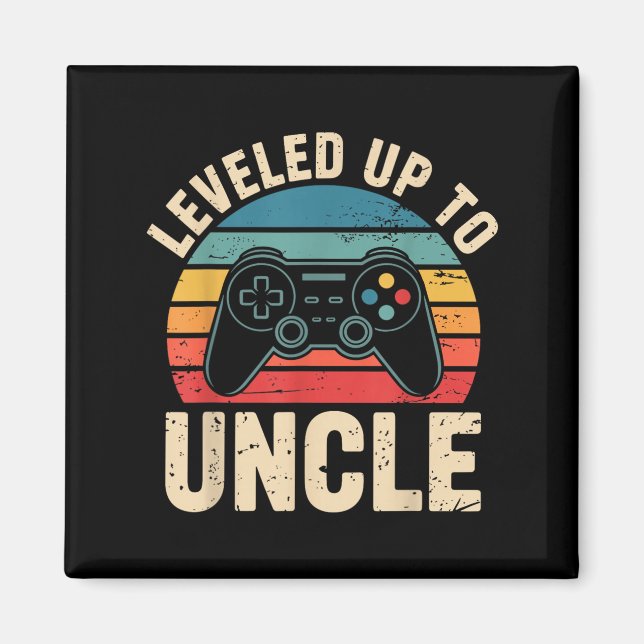 Íman Funny Leveled Up To Uncle Video Gamers Gaming Cute (Frente)