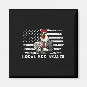 Íman Funny Local Egg Dealer American Flag Chicken Lover