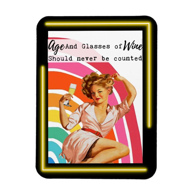 Íman Funny Magnet Best Friend Gift "Age & Wine" (Vertical)