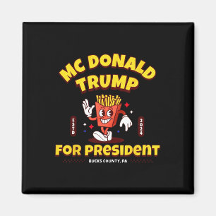 Íman Funny Mcdonald Trump Presidente 2024 Batata Frita 