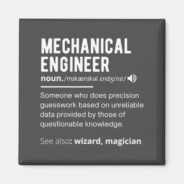 Íman Funny Mechanical Engineer Definition Engineering  (Frente)