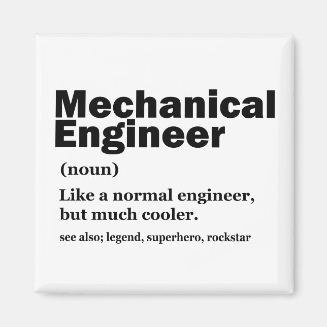 Íman Funny Mechanical Engineer Definition Engineering (Frente)