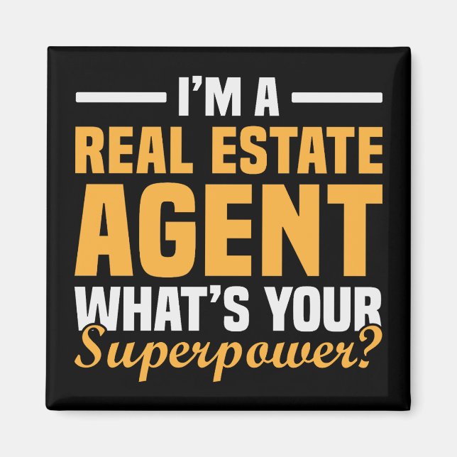 Íman Funny Minimalist Real Estate Agent Superpower (Frente)