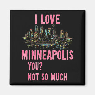 Íman Funny Minneapolis Minnesota Night Skyline Vintage