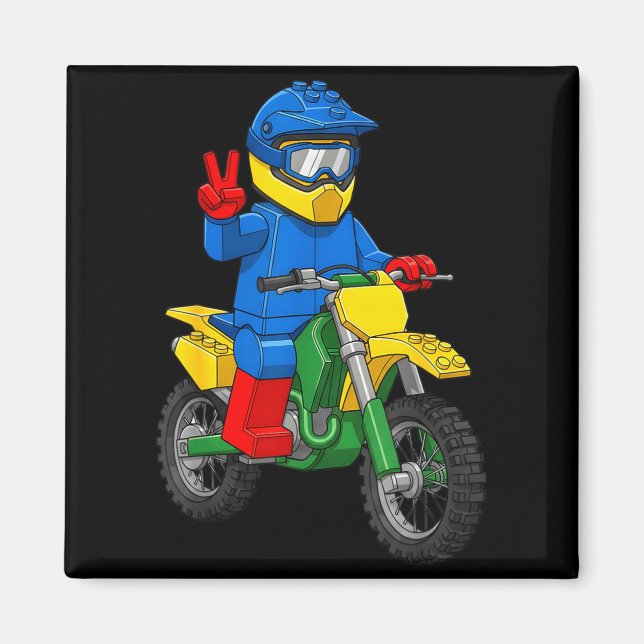 Íman Funny Motorbike Builder Boys Block Building Toys D (Frente)