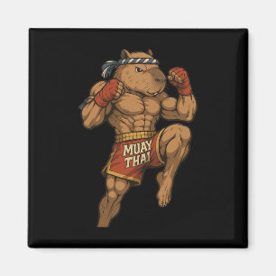 Íman Funny Muay Thai Capybara Thai Boxando Artes Marcia