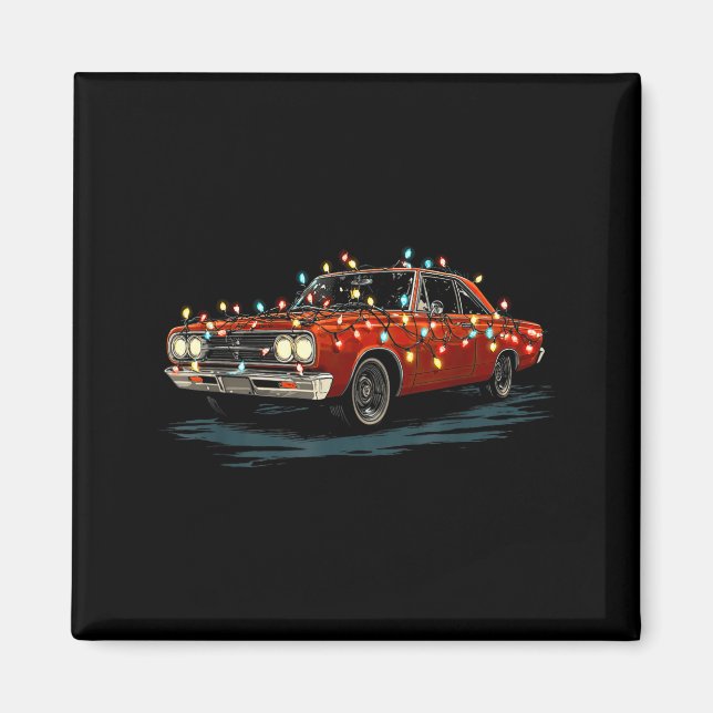 Íman Funny Muscle Car Christmas Graphics Lights Lover  (Frente)
