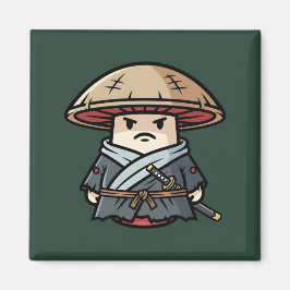 Íman Funny Mushroom Ronin Wandering Samurai Illustratio