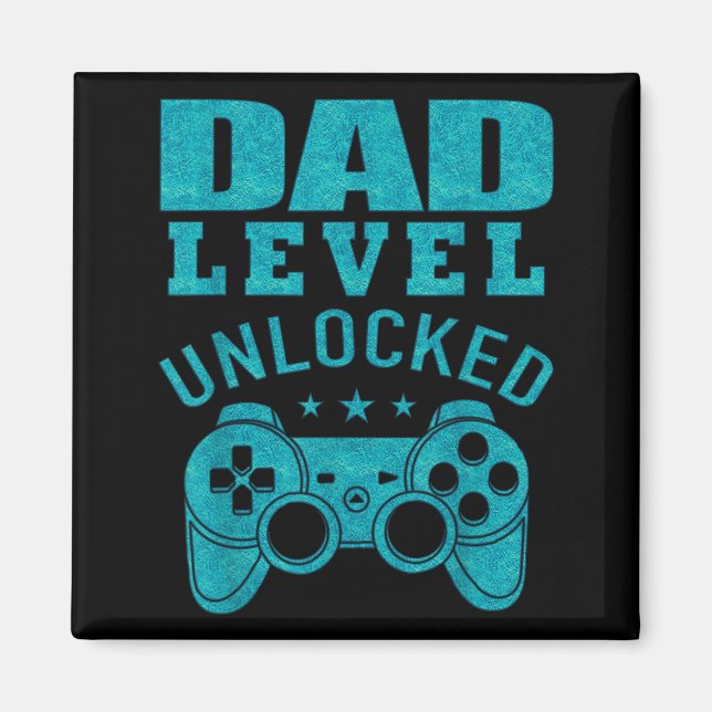 Íman Funny New Dad Shirt Dad Level Unlocked Day Tee Shi (Frente)