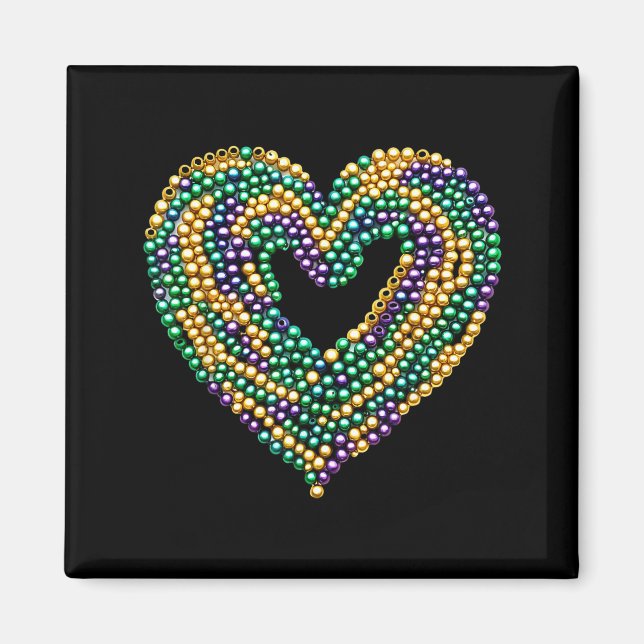 Íman Funny New Orleans Beads Heart We Stand Nola Strong (Frente)