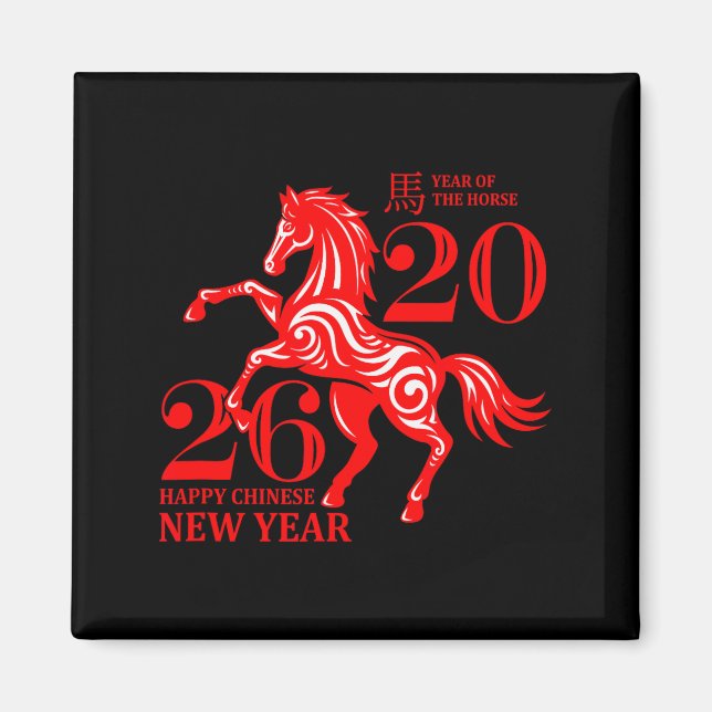 Íman Funny New Years - Happy Chinese New Year 2026 - Fi (Frente)
