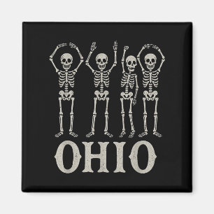 Íman Funny O-h-i State Skeleton Ohio Halloween Vintag
