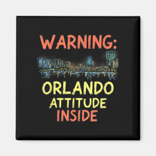 Íman Funny Orlando Florida Night Skyline Vintage