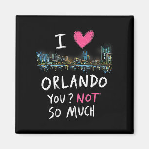 Íman Funny Orlando Florida Night Skyline Vintage Premiu