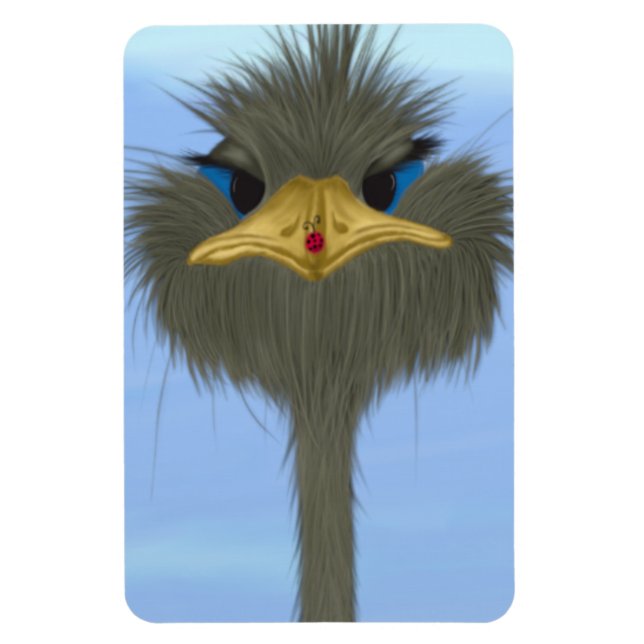 Íman Funny Ostrich George E O Bonitinho Ladybug (Vertical)