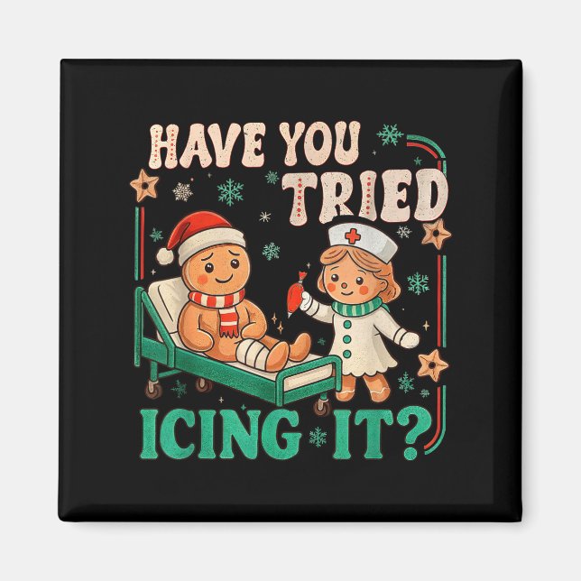 Íman Funny Pain Scale Have You Tried Icing It Gingerbre (Frente)