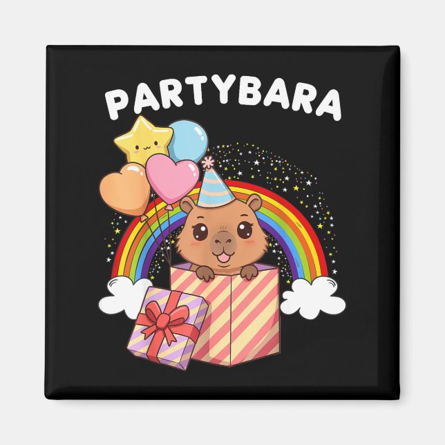 Íman Funny Partybara Capybara Happy Birthday Kids Boys  (Frente)