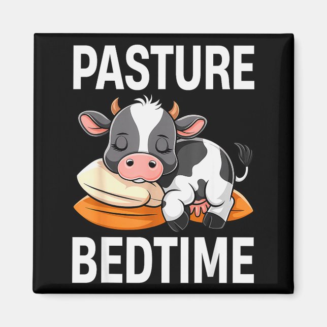 Íman Funny Pasture Bedtime Cute Cow Pajamas Pj Sleep  (Frente)