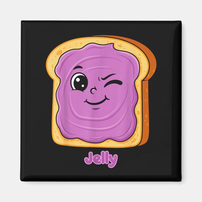 Íman Funny Peanut Butter-jelly Friends Cute Food Matchi (Frente)