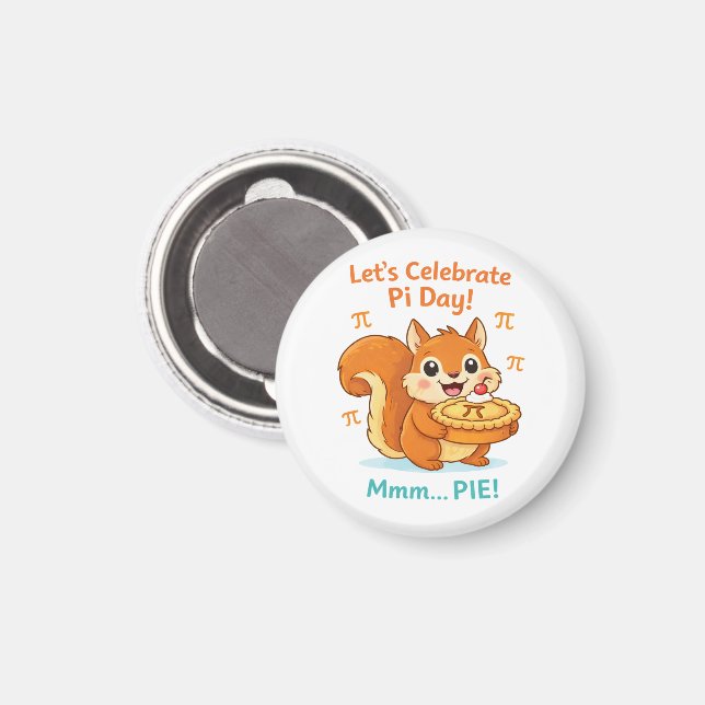 Íman Funny Pi Day Animal with Pie – Math Lover Gift (Front/Back)